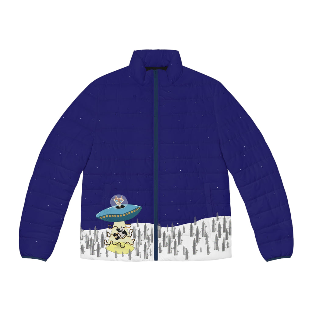 Panda Abduction  Men's Puffer Jacket (AOP)