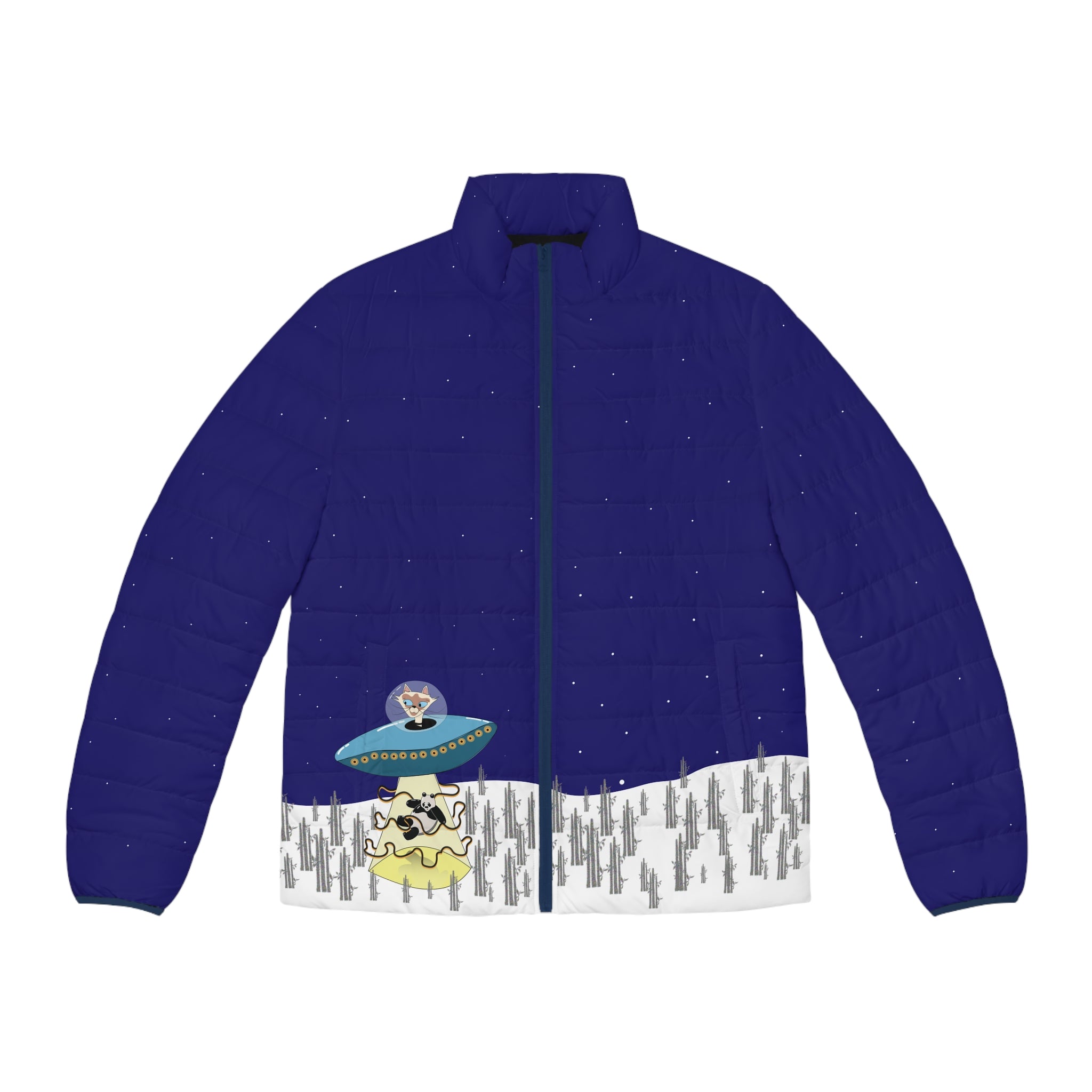 Panda Abduction  Men's Puffer Jacket (AOP)